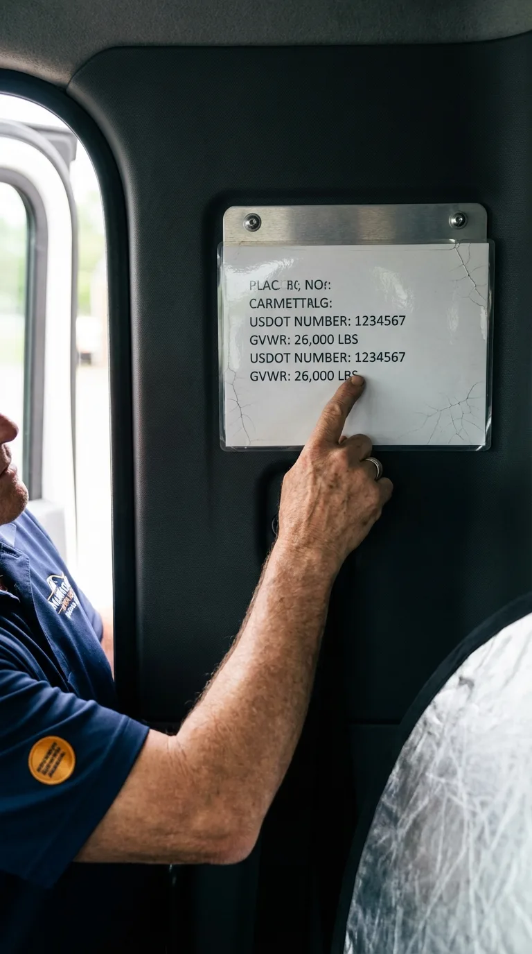 USDOT licensing placard verification in New Hartford